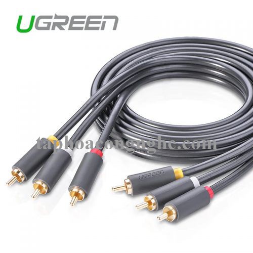 Ugreen 10526 3M màu Đen Cáp âm thanh Bông sen 3 ra 3 dương AV105 30010526